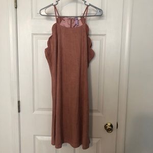 Francesca’s suede scalloped dress
